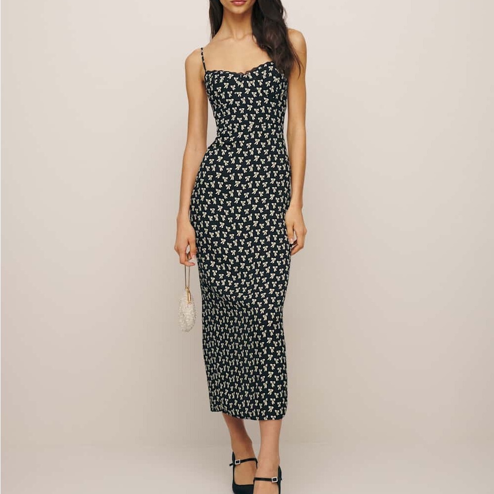 Reformation Pennington Dress Black - Size 4